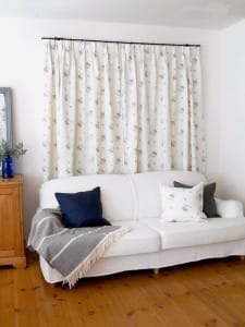 リネンカーテンShabby chic rose Gray