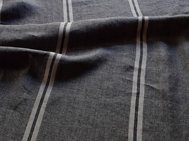 Linen Stripes Lina【Lina Black Herringbone / ブラックヘリンボン】 ( カーテン )