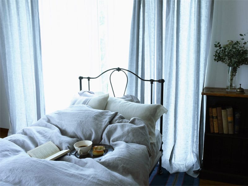 リトアニア製リネン生地|Lina Blue Grey /リナ ブルーグレイ( カーテン用 )