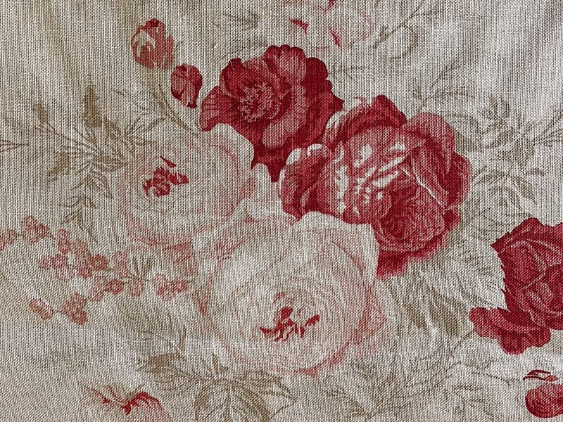 Linen Flower【Kate Forman Roses Red / ローゼスレッド】 ( カーテン )