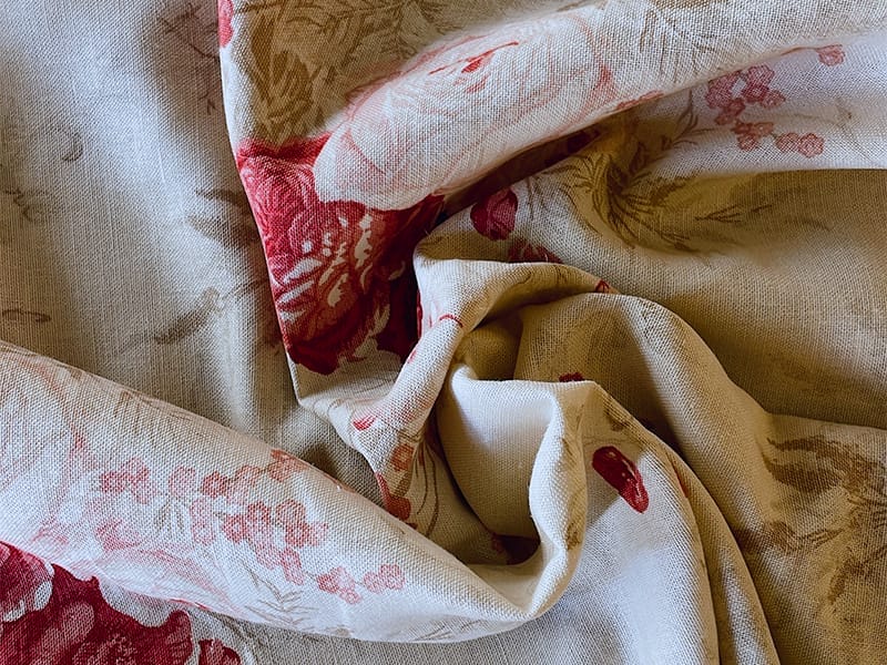 Linen Flower【Kate Forman Roses Red / ローゼスレッド】 ( カーテン )