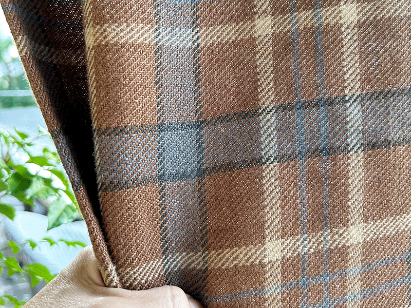 ベルギー製リネン生地|Naturals Plaid Moca/プレイド モカ (ソファ/カーテン用 )