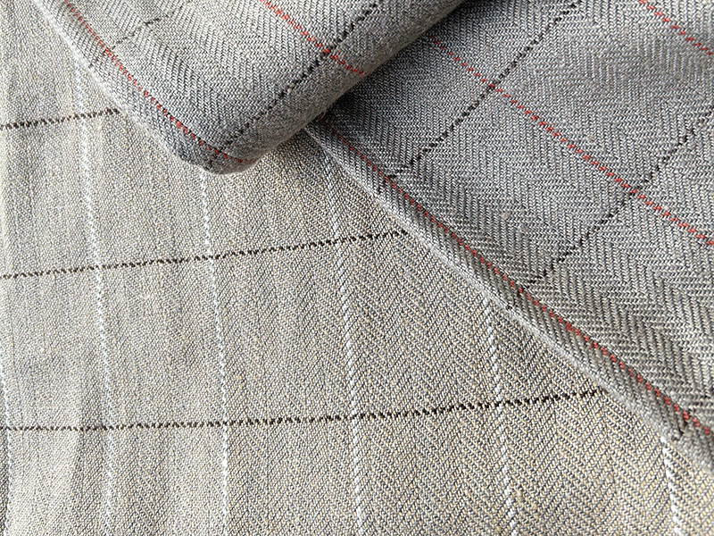 Linen Checks Naturals【Naturals Windowpane Brown/ウィンドウパンブラウン】(ソファ/カーテン)