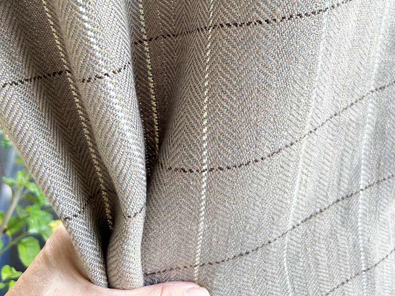 Linen Checks Naturals【Naturals Windowpane Brown/ウィンドウパンブラウン】(ソファ/カーテン)