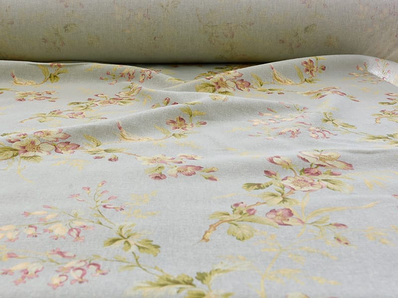 イギリス製 花柄リネン生地｜Trinity Blue/トリニティーブルー(カーテン用)