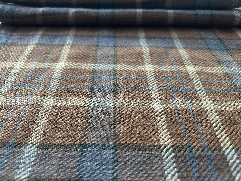 ベルギー製リネン生地｜Naturals Plaid Moca/プレイド モカ (ソファ/カーテン用 )